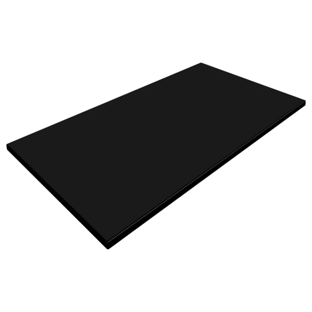 Werzalit FL-128-11766-116 Duratop 1200x800mm Tabletop - Black, XL for Group Dining