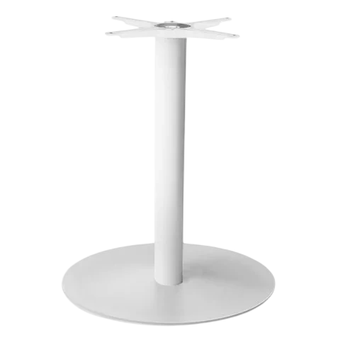 Durafurn FL-100-10498-254 Commercial Grade White Disco Table Base - 600mm Diameter Cast Iron Base by Siesta, Australia