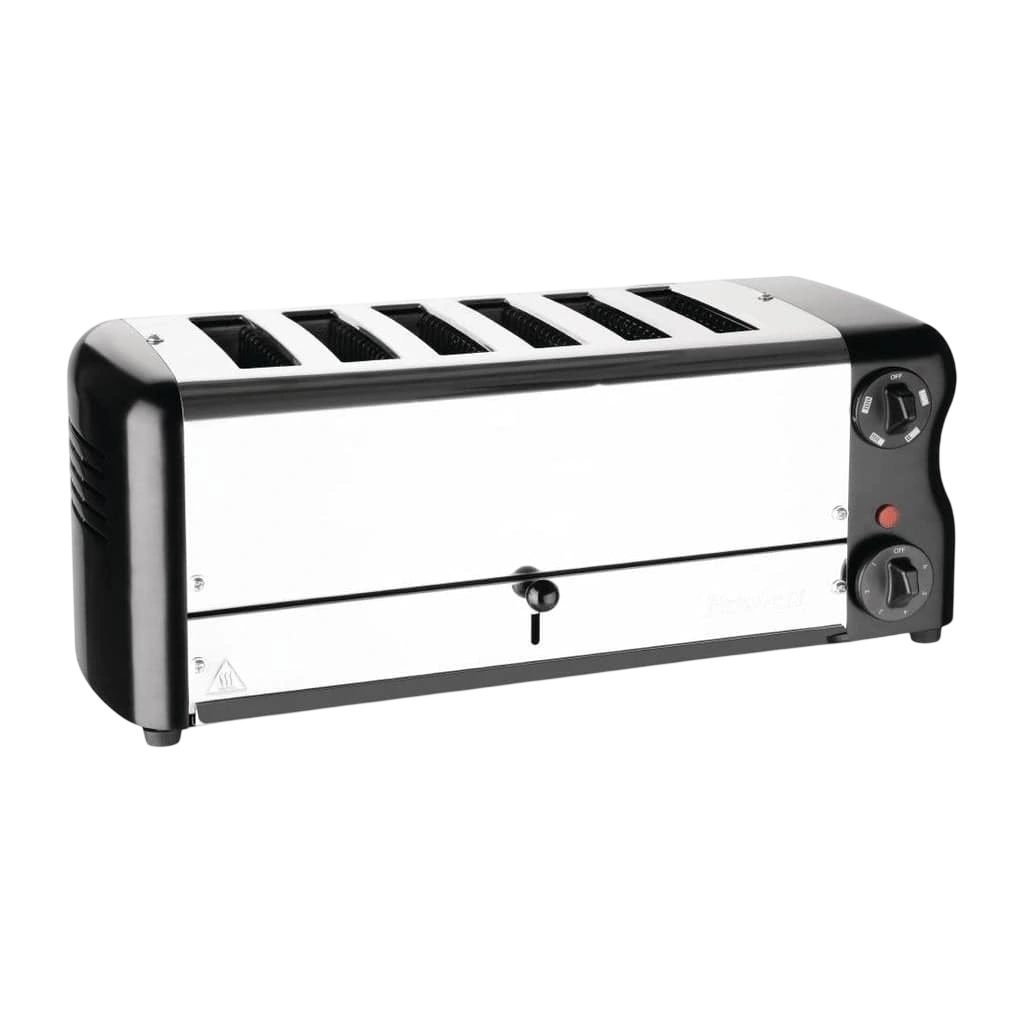 Rowlett Esprit 6 Slot Toaster Jet Black with Elements & Sandwich Cage commercial kitchen equipment