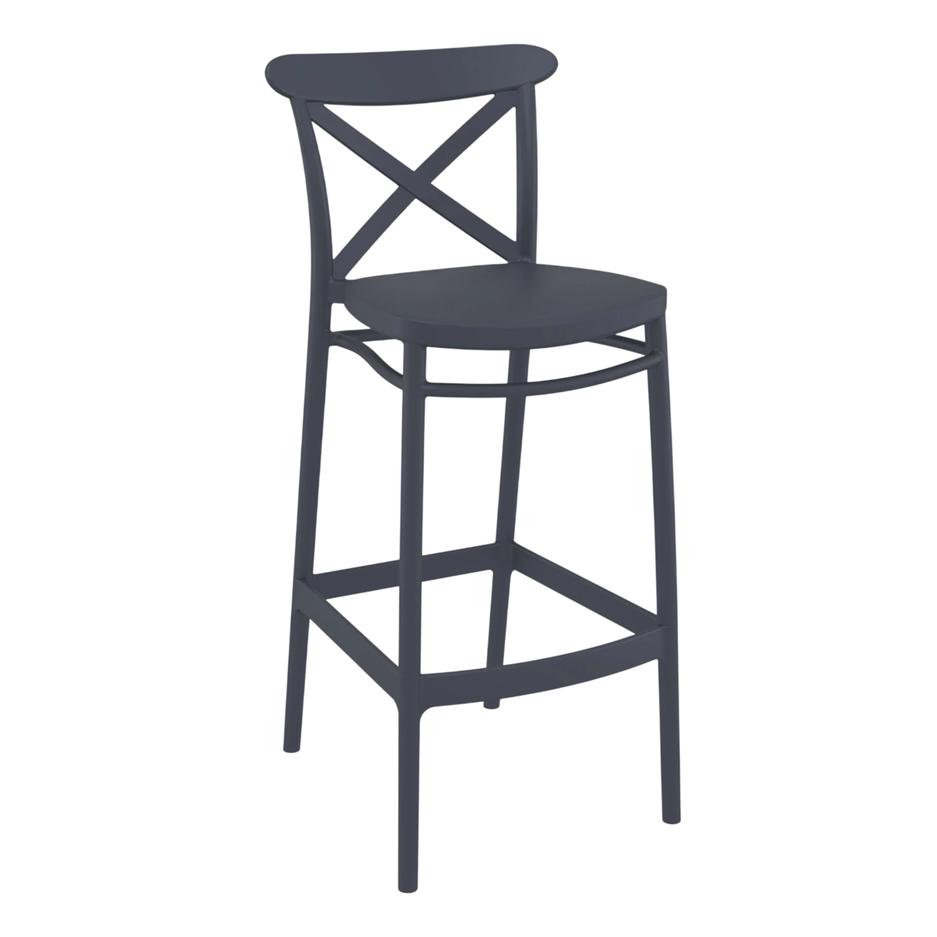 Commercial Grade Anthracite Cross Barstool 75 - Heavy Duty Bar Stool by Siesta, Turkey commercial kitchen equipment