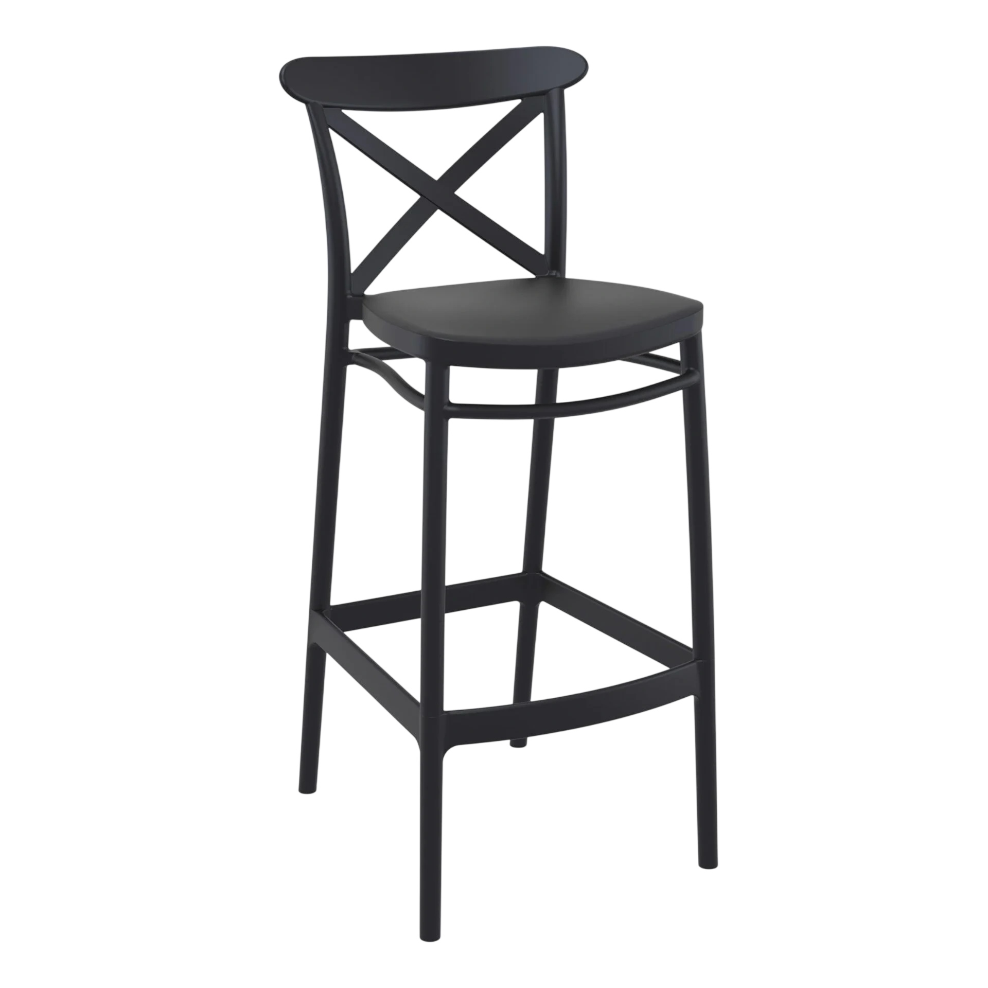 Commercial Grade Black Cross Barstool 75 - Heavy Duty Bar Stool by Siesta, Turkey commercial kitchen equipment