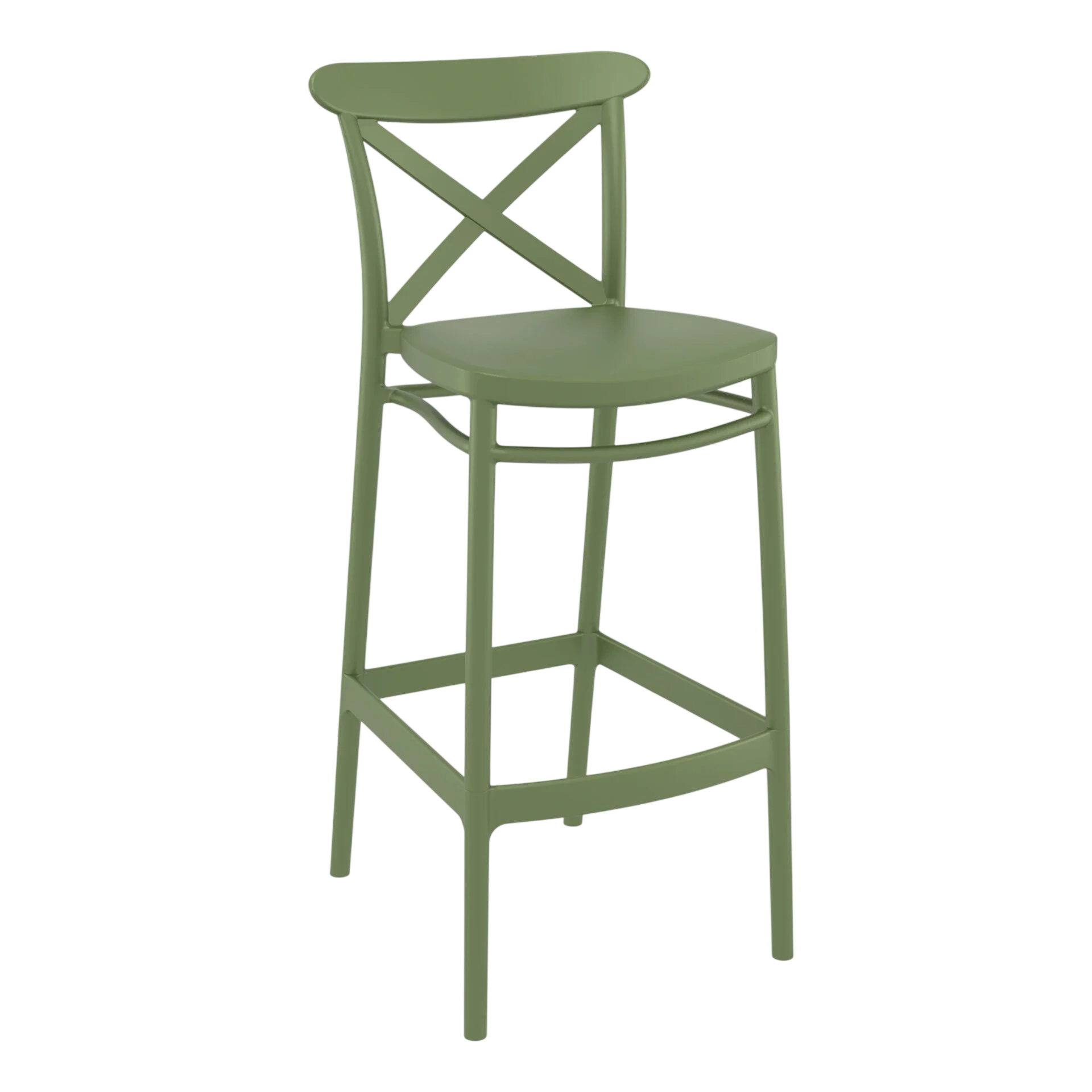 Commercial Grade Olive Green Cross Barstool 75 – Heavy Duty by Siesta (Turkey) commercial kitchen equipment