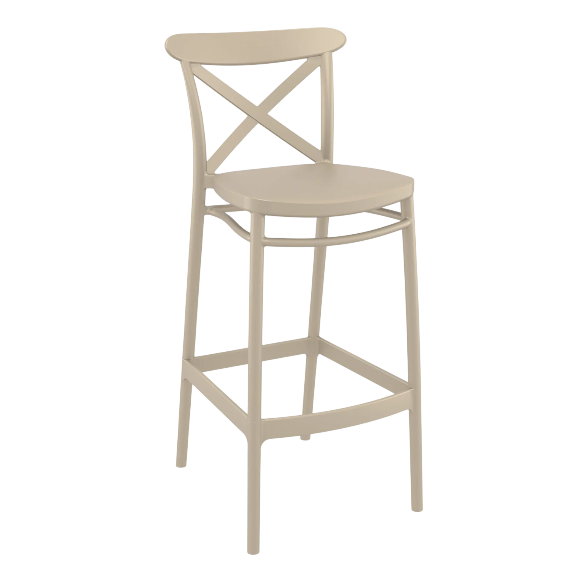 Commercial Grade Taupe Cross Barstool 75 - Heavy Duty Bar Stool by Siesta, Turkey commercial kitchen equipment