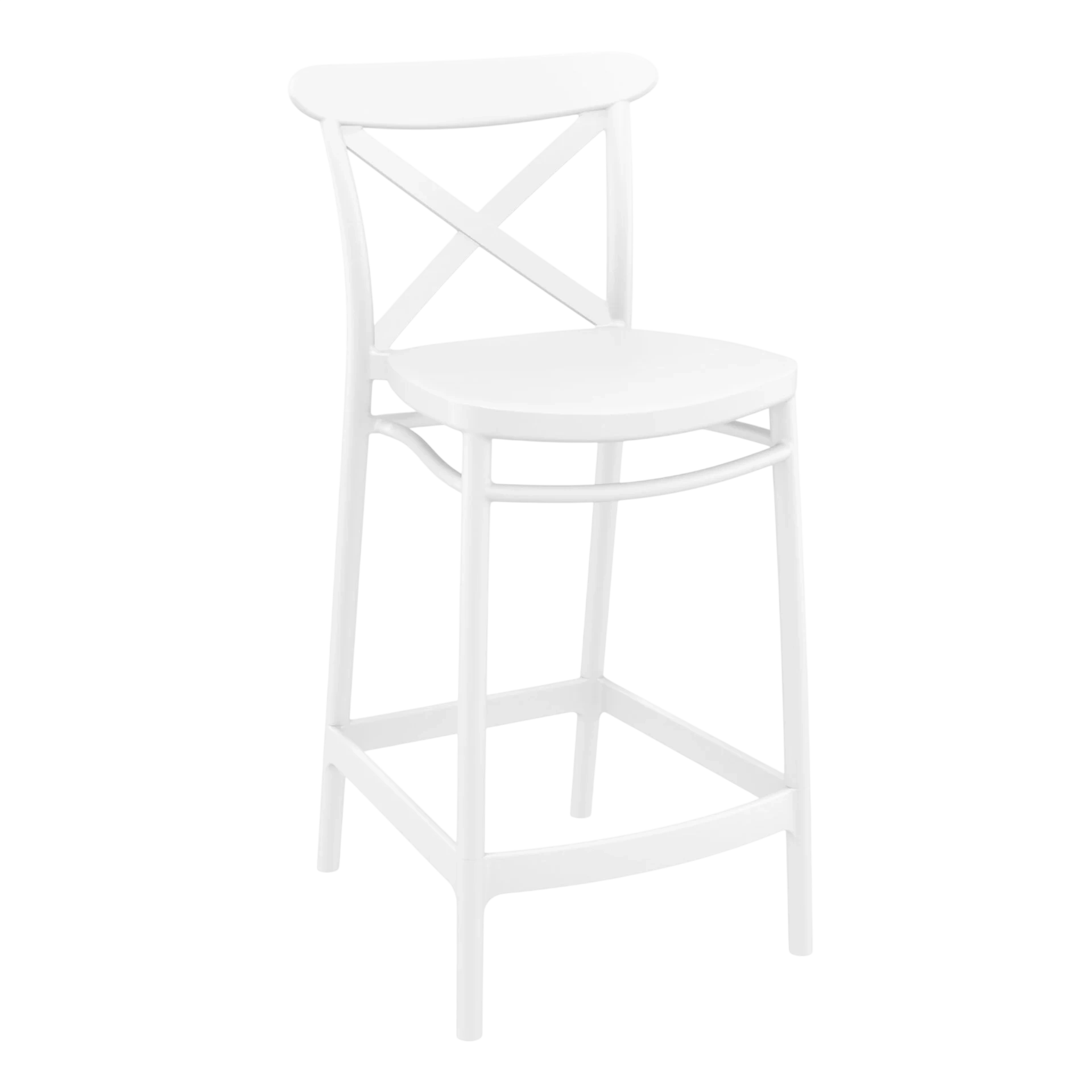 Commercial Grade White Cross Barstool 65 - Heavy Duty Bar Stool by Siesta, Turkey commercial kitchen equipment