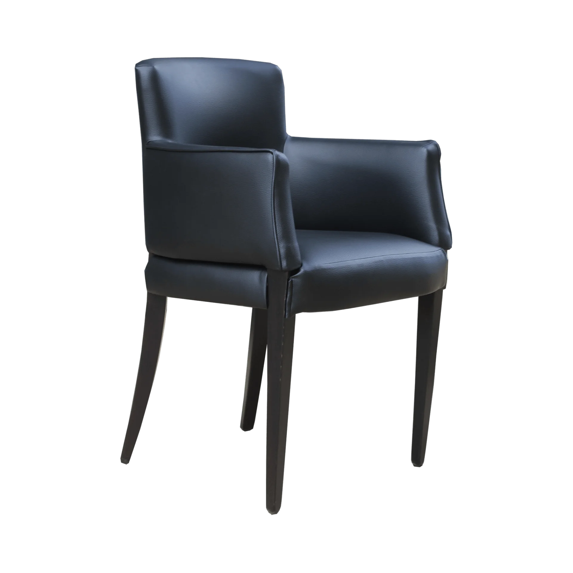 Omega Arles Armchair - Black Dolaro Vinyl - Wenge H commercial kitchen equipment