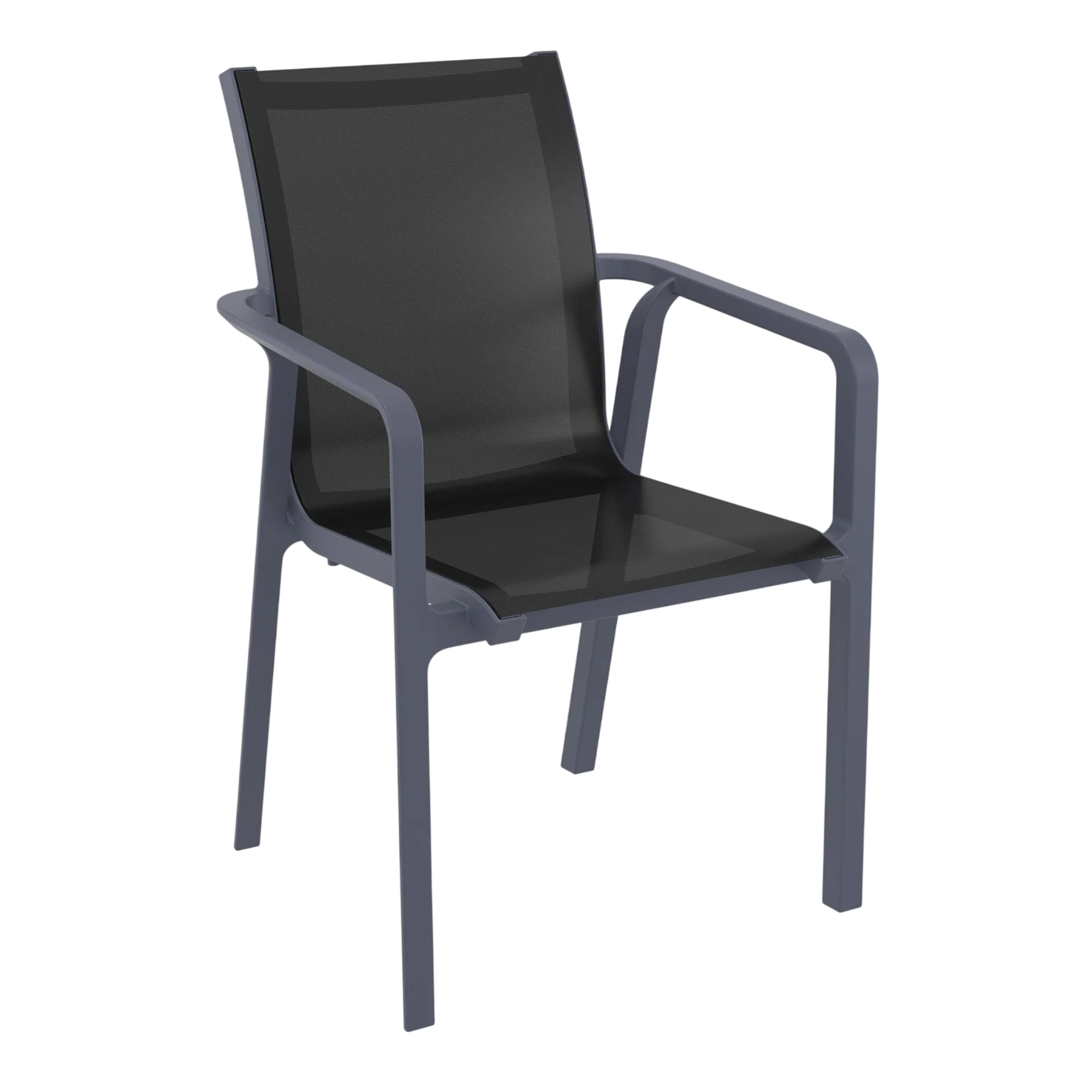 Siesta Pacific Arm Chair - Anthracite/Black commercial kitchen equipment