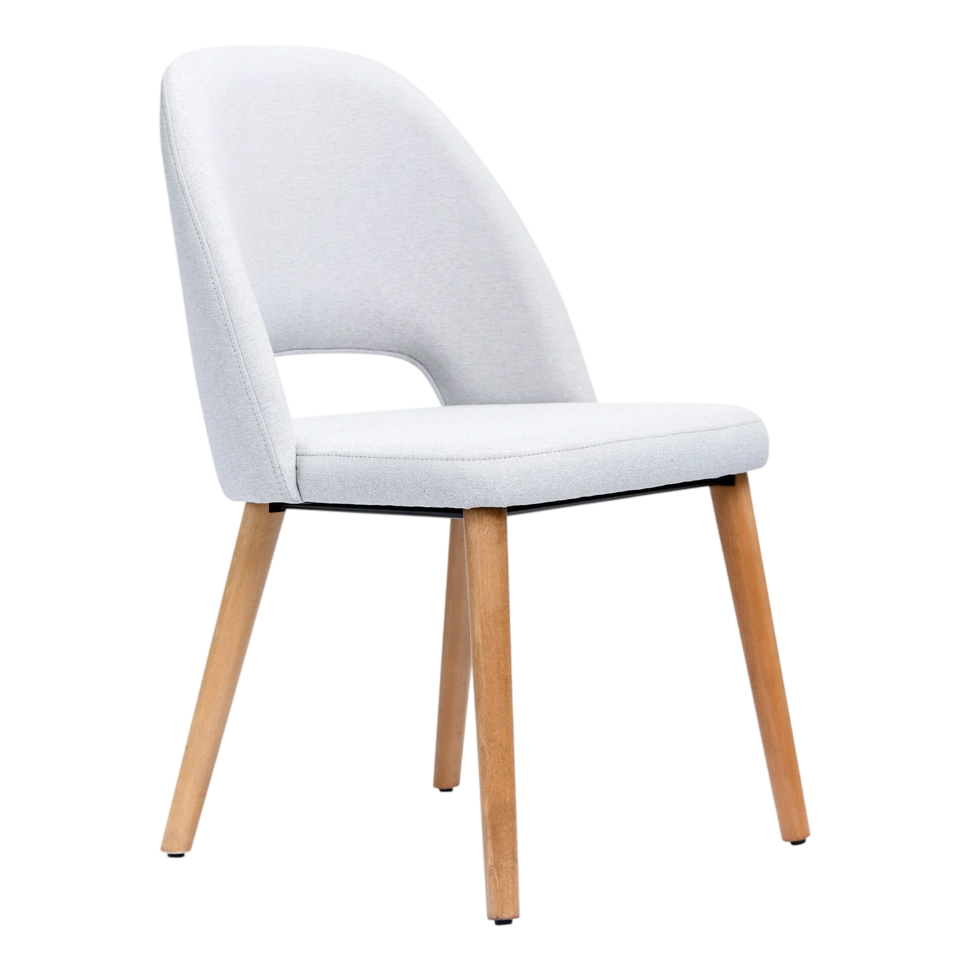 Durafurn Semifreddo Chair - Trojan Oak Legs/ Light Grey Woven Fabric commercial kitchen equipment