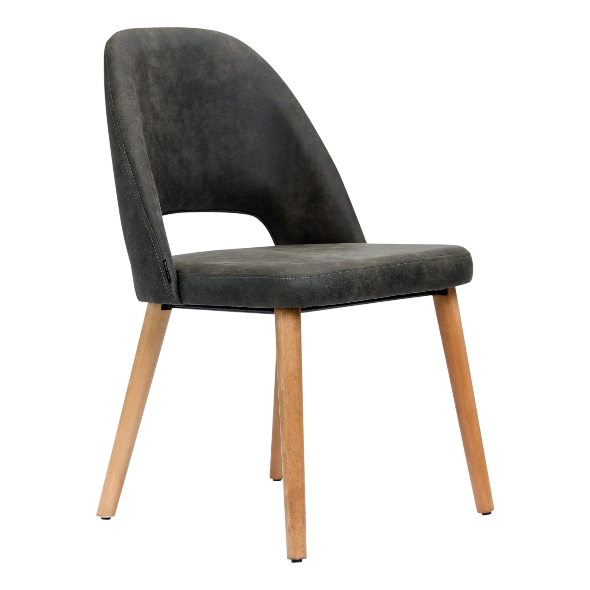 Semifreddo Chair - Trojan Oak Legs/Charcoal Fabric commercial kitchen equipment