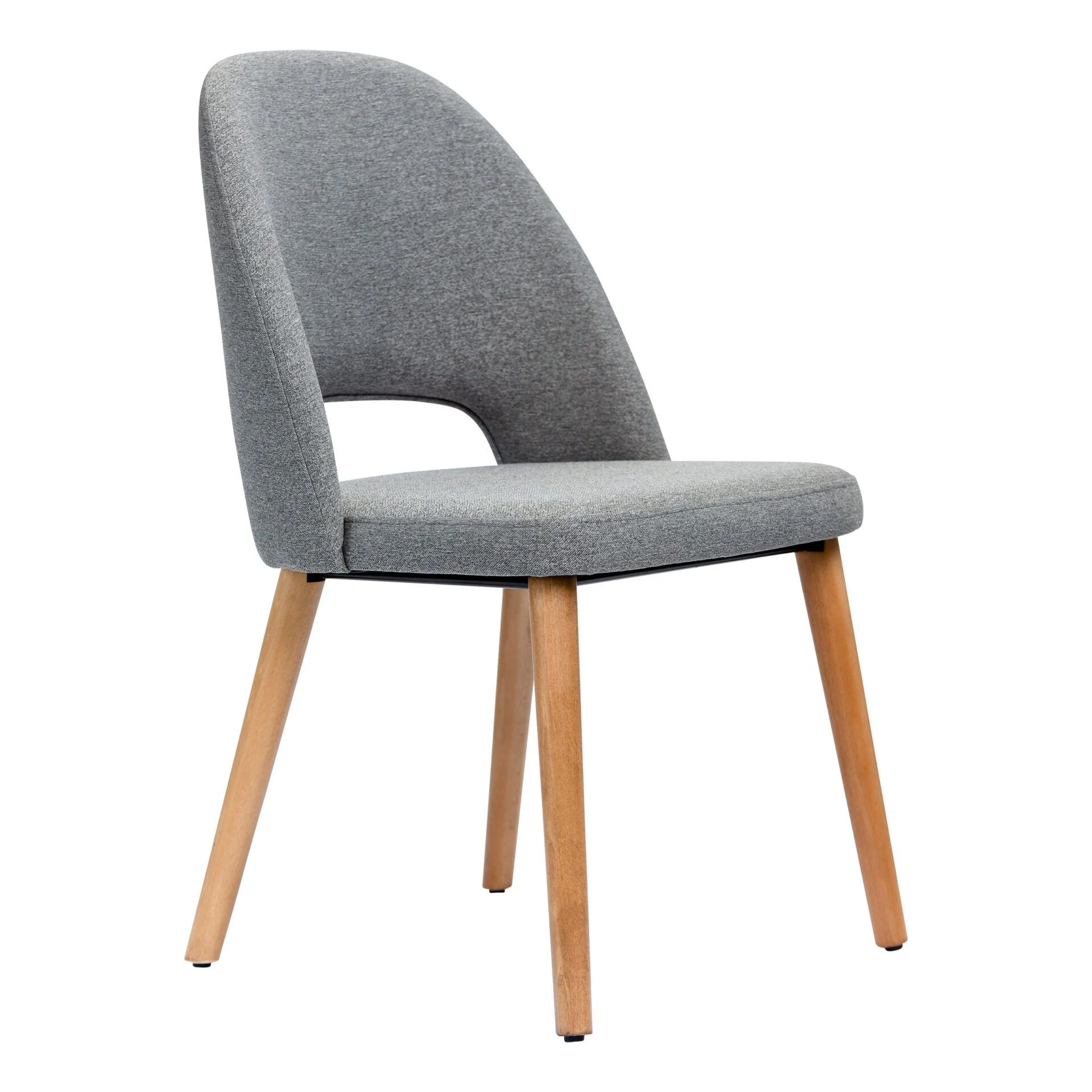 Durafurn Semifreddo Chair - Trojan Oak Legs/Taupe Woven Fabric Beech Wood commercial kitchen equipment