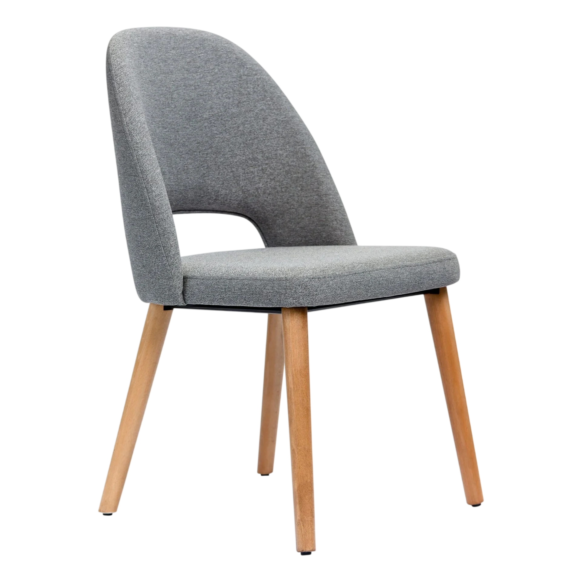 Durafurn Semifreddo Chair - Trojan Oak Legs/Taupe Woven Fabric Beech Wood commercial kitchen equipment