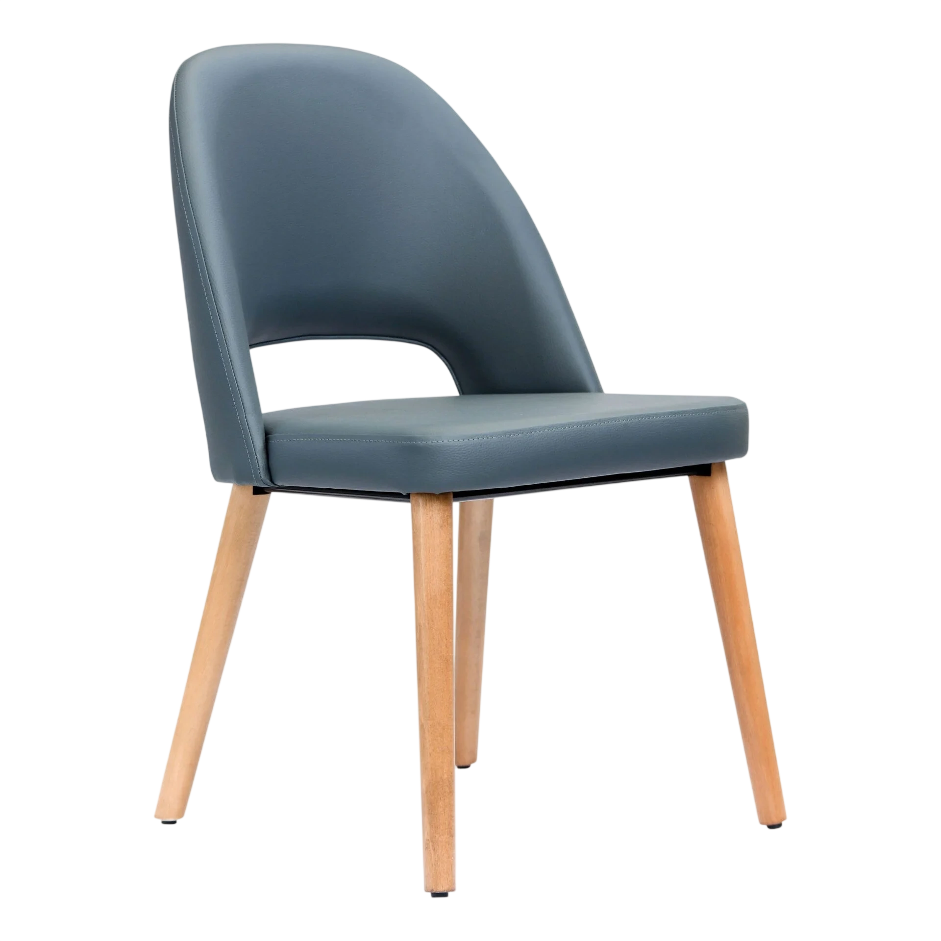 Semifreddo Chair - Trojan Oak Legs/Anthracite Vinyl commercial kitchen equipment