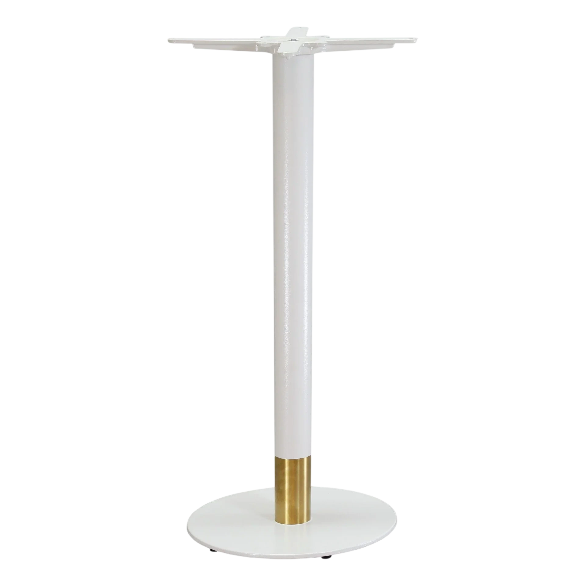Elegant Two-Tone Disco Bar Table Base in White/Gold - Perfect for Chic Commercial Settings commercial kitchen equipment