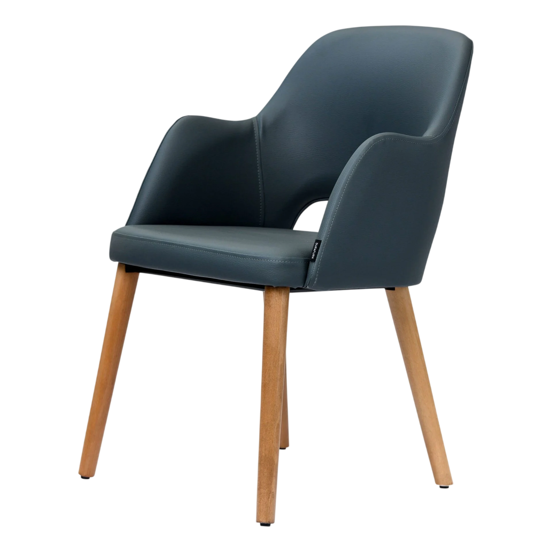 Durafurn Sorbet Chair - Trojan Oak Legs/Anthracite Vinyl commercial kitchen equipment