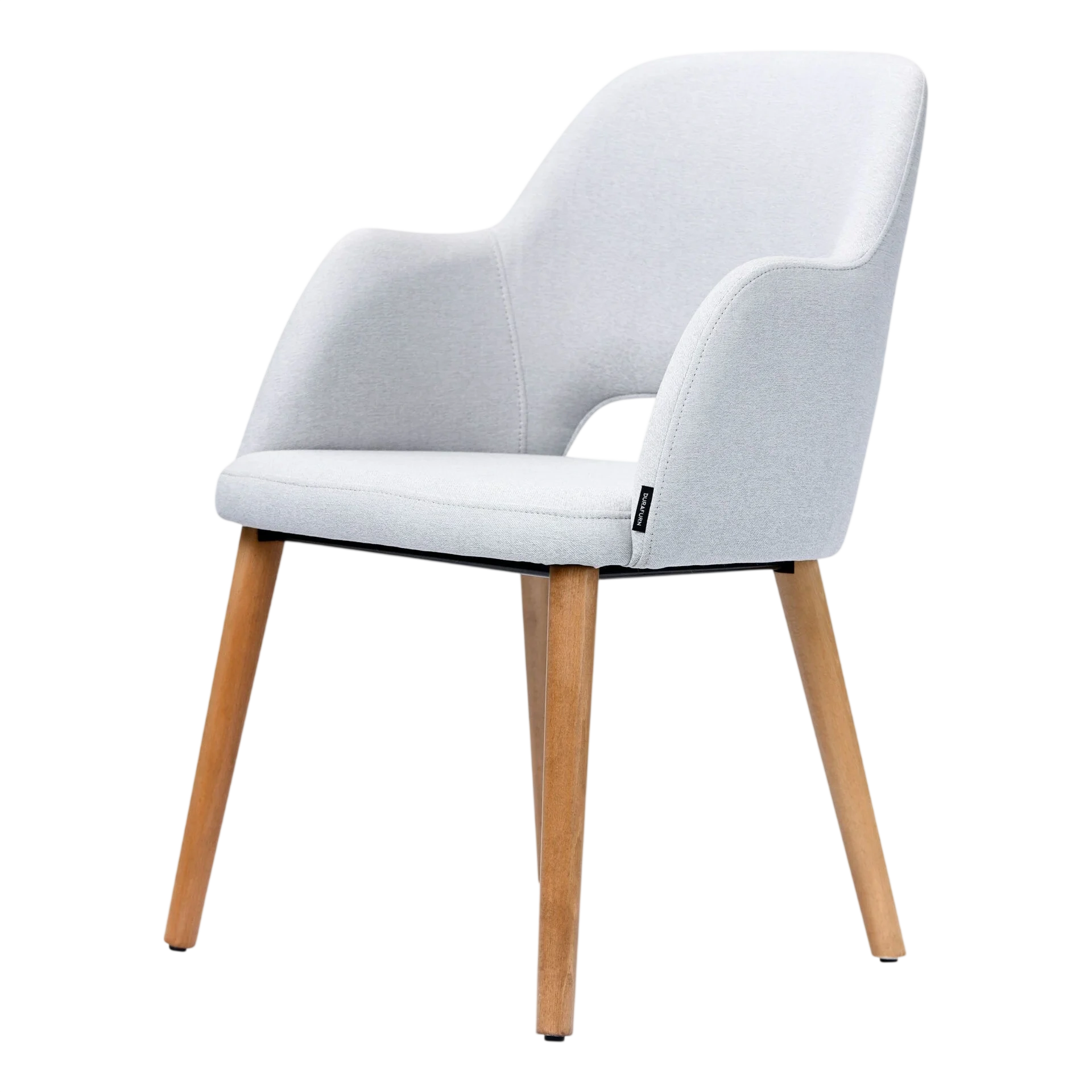 Durafurn Sorbet Chair - Trojan Oak Legs, Light Grey Woven Fabric commercial kitchen equipment