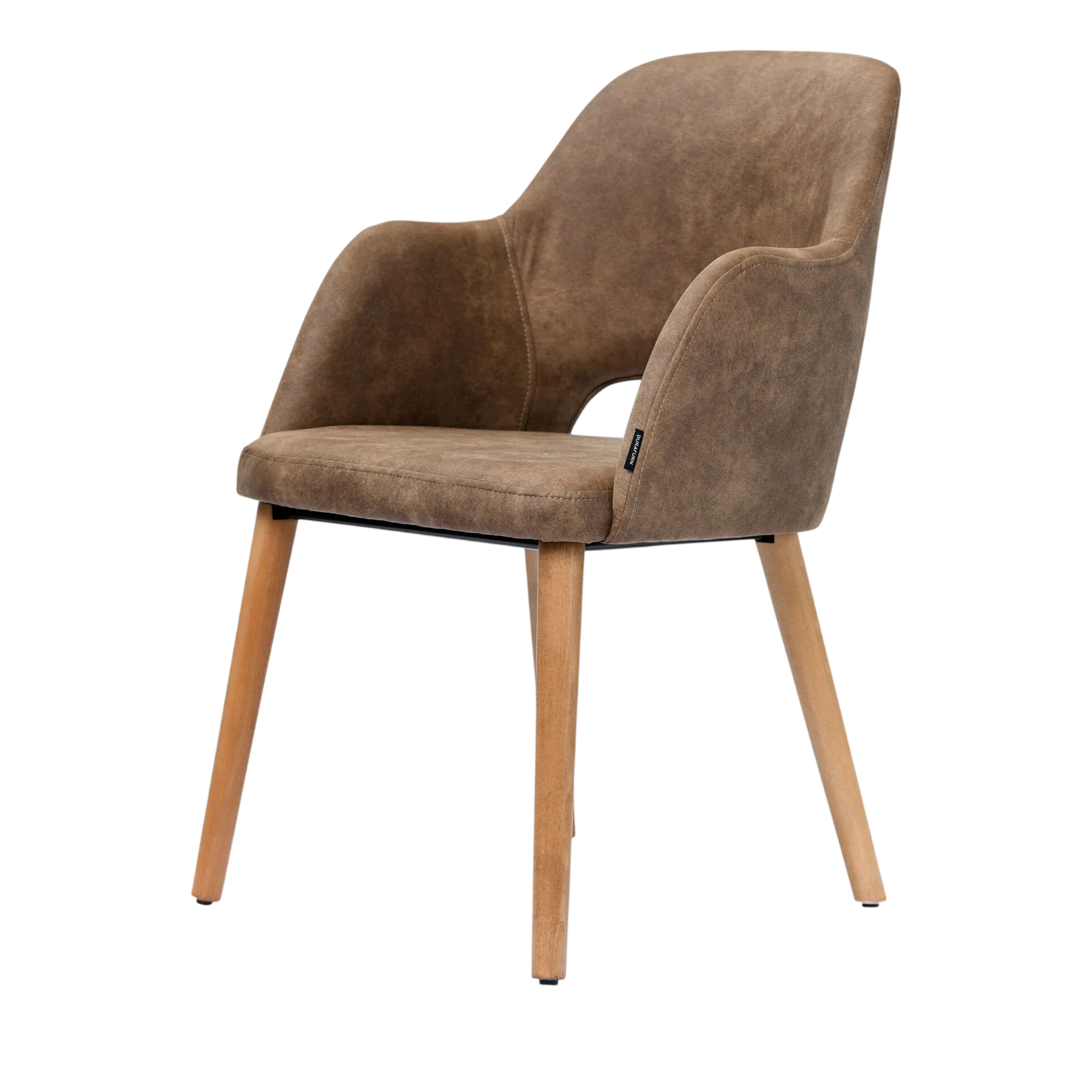 Durafurn Sorbet Chair - Trojan Oak Legs/Mocha Fabric commercial kitchen equipment