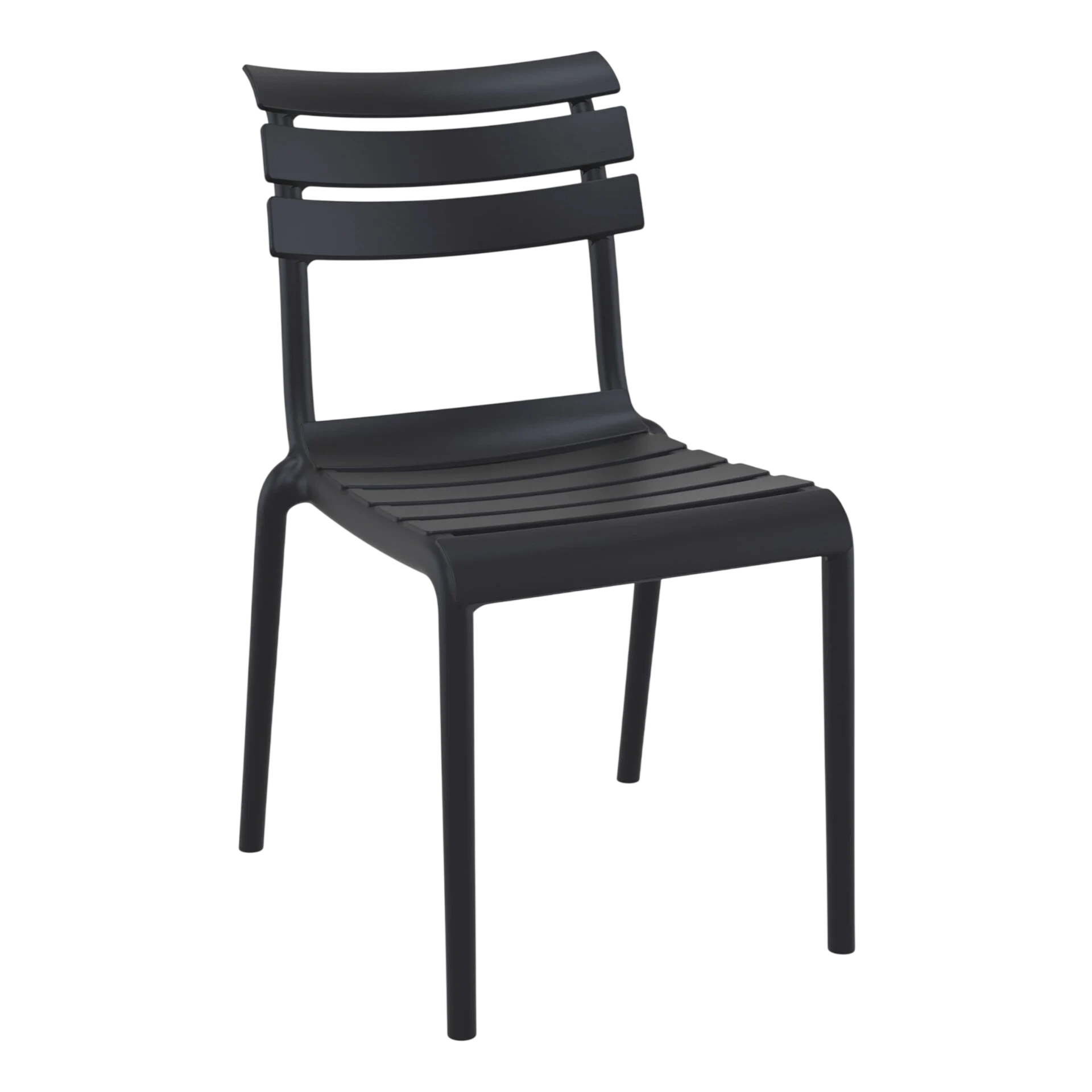 Black Furnlink Siesta Helen Stacking Chair - Durable & UV-Resistant for All-Weather Use commercial kitchen equipment
