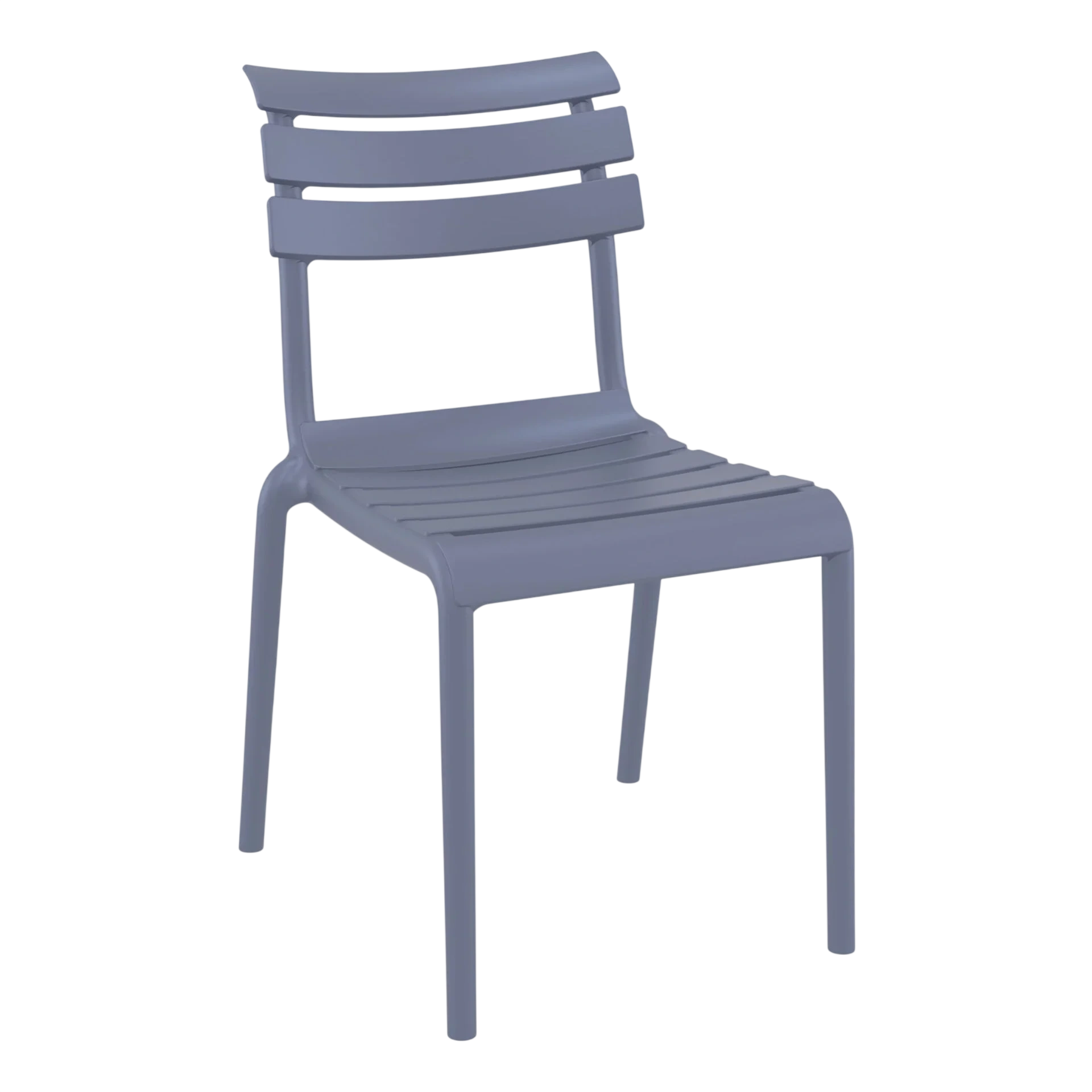 Dark Grey Furnlink Siesta Helen Stacking Chair - UV Stable & Durable for Versatile Indoor/Outdoor commercial kitchen equipment