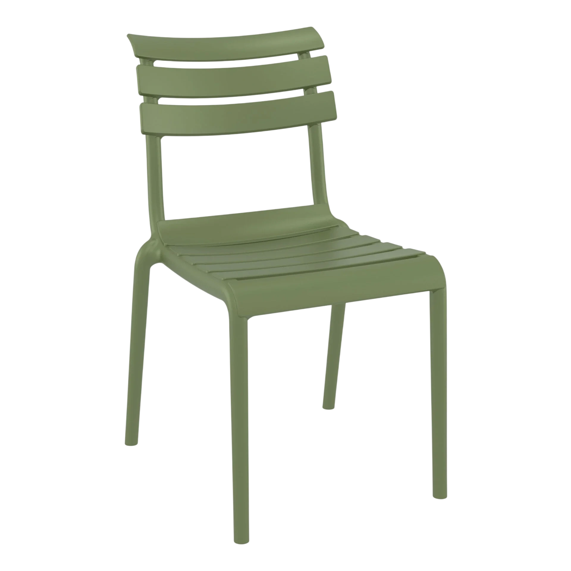 Olive Green Furnlink Siesta Helen Stacking Chair - Weather-Resistant for Indoor/Outdoor Use commercial kitchen equipment