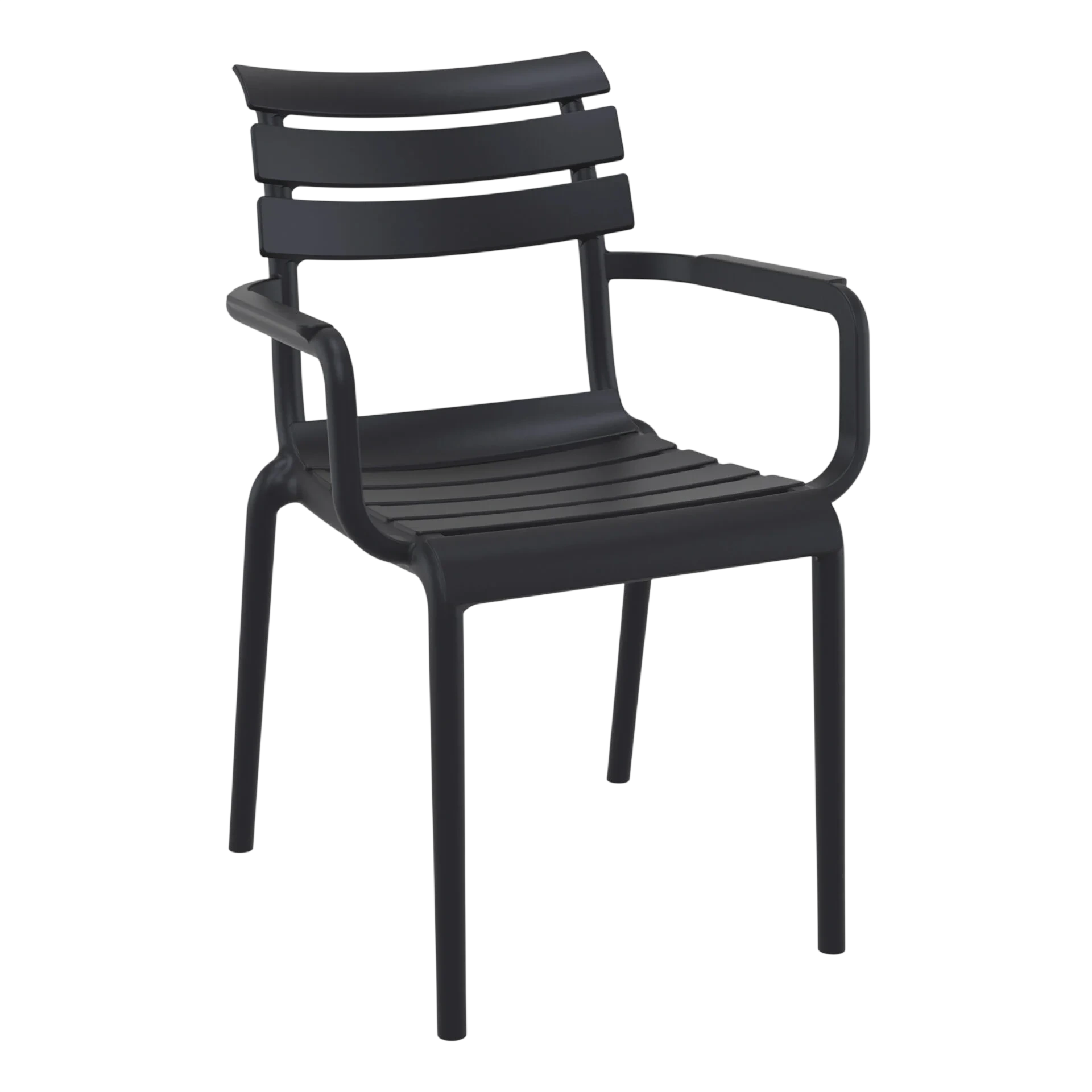 Black Paris Stacking Armchair - Indoor/Outdoor Seating Solution commercial kitchen equipment