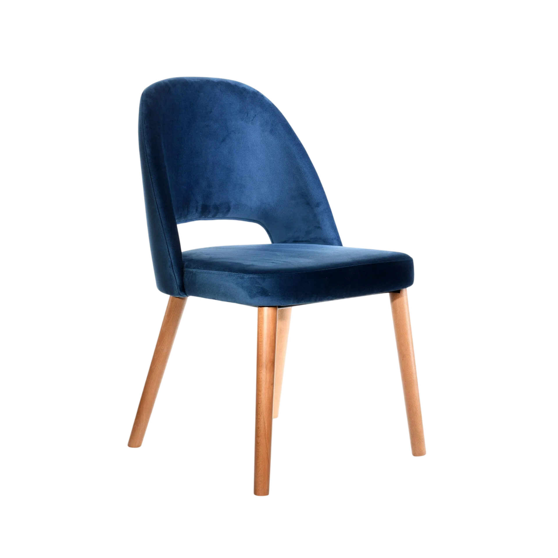 Denim Velvet Semifreddo Chair with Trojan Oak Legs - European Crafted Elegance for Indoor Use commercial kitchen equipment