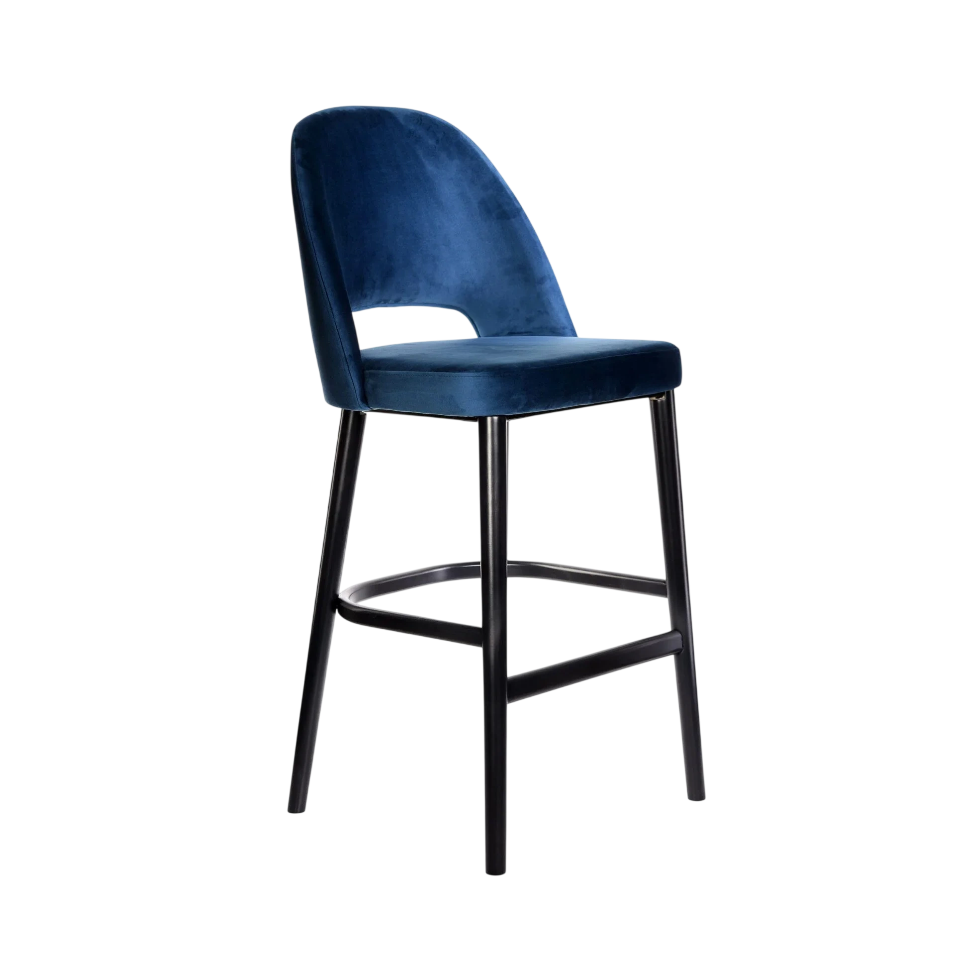 Denim Velvet Semifreddo Stool with Elegant Black Legs - Stylish Durability for Indoor Spaces commercial kitchen equipment