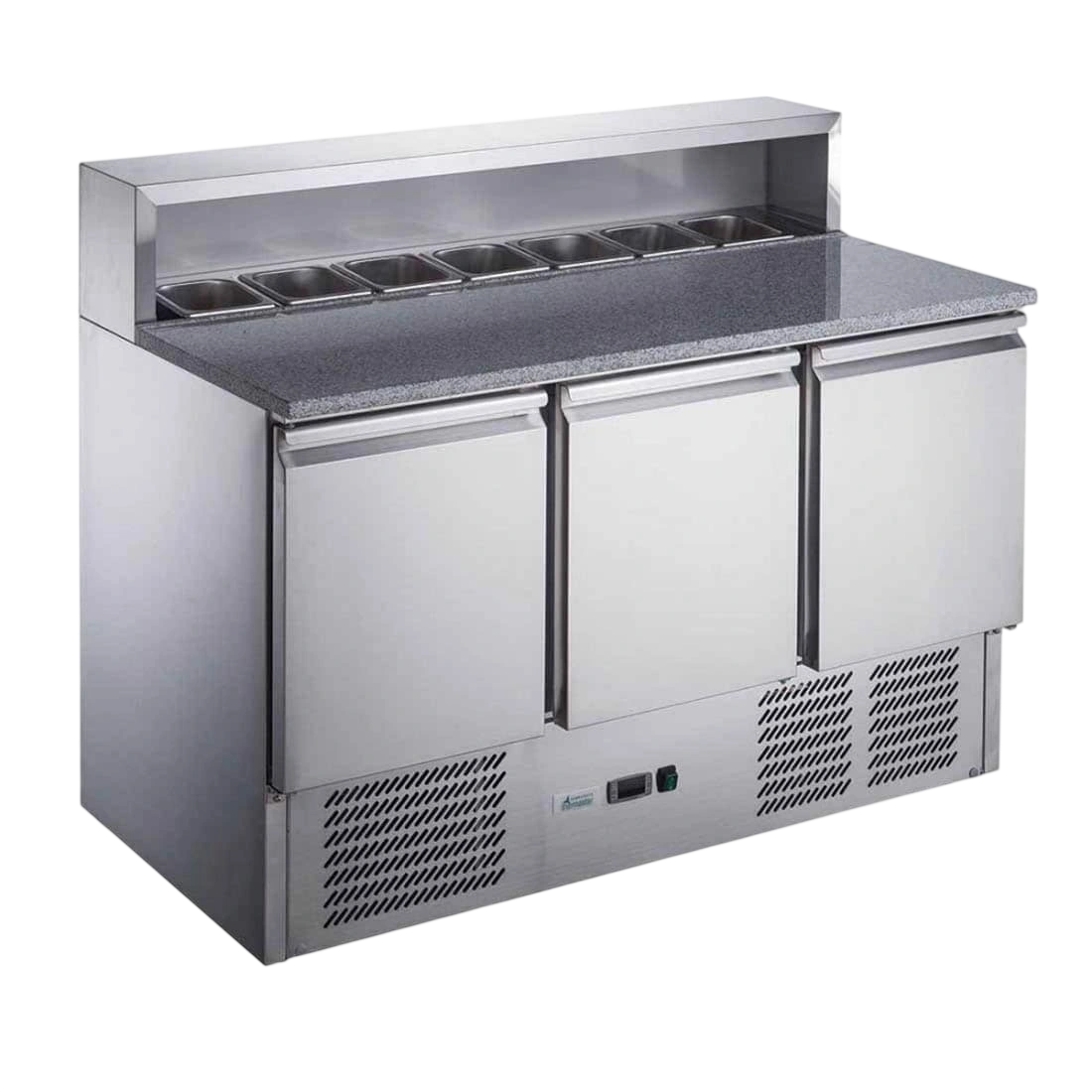 FED-X XGNS1300E Three Door Salad Prep Fridge – 402L, Marble Top, R290 commercial kitchen equipment