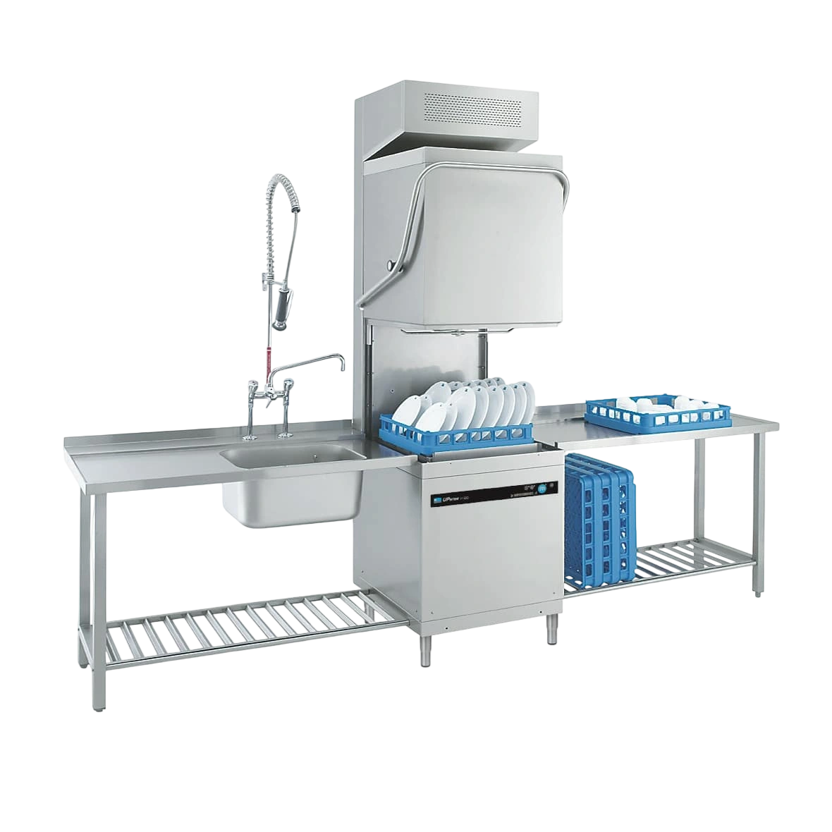 Meiko H500 AirBox Pass Through Dishwasher | Built-In Vapour Condensation Hood commercial kitchen equipment