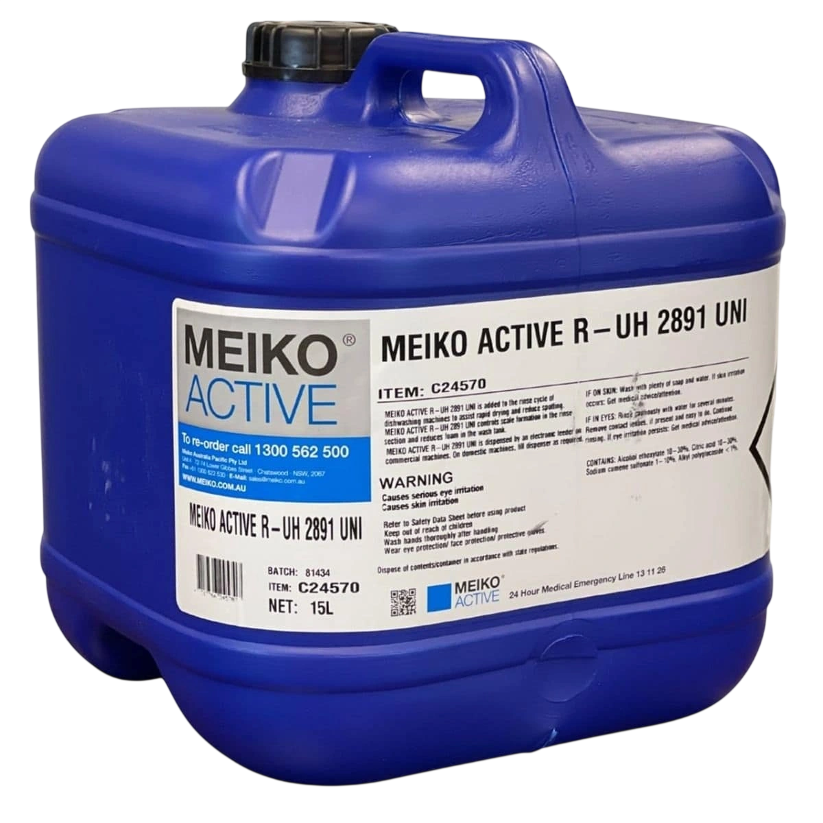 MEIKO Active R-UH 2891 - Acidic Low Foaming Biodegradable Rinse Aid (1 x 15 ltr) commercial kitchen equipment