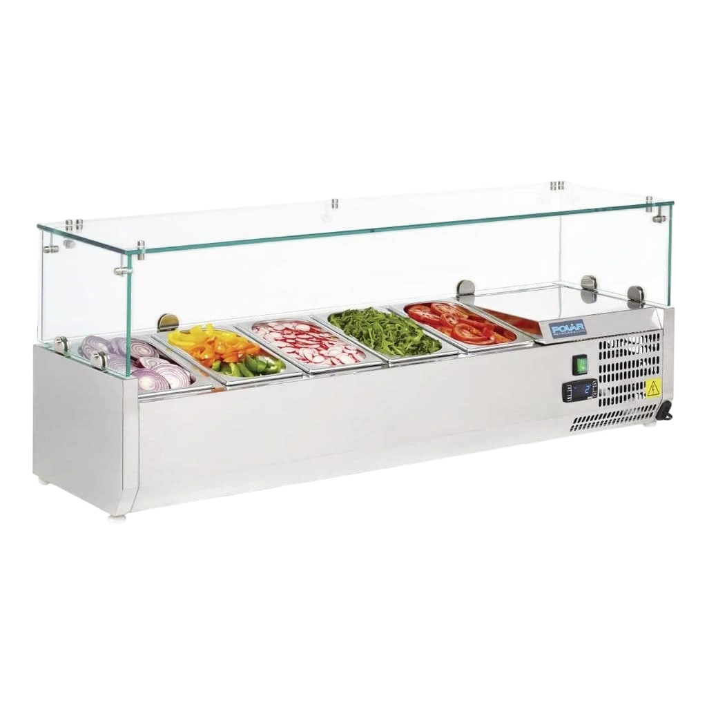 Polar G608-A G-Series Countertop Prep Fridge – 5× 1/4GN, Static Cooling commercial kitchen equipment