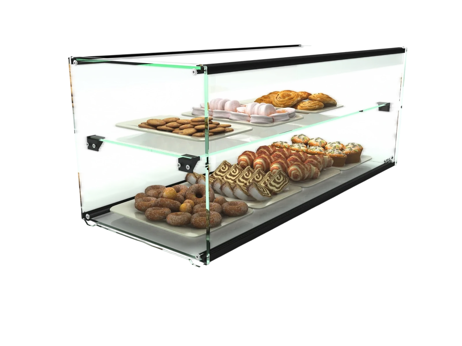 Sayl ADS0036 Two Tier Ambient Display – 920mm, Tempered Glass Cabinet commercial kitchen equipment