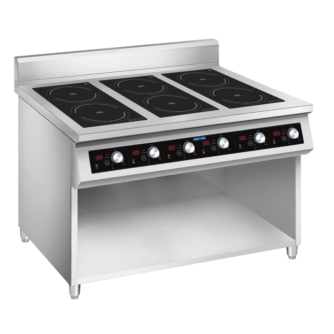 Electmax EIC9-1200P Series Induction 6 Burner Cooker with Splashback
