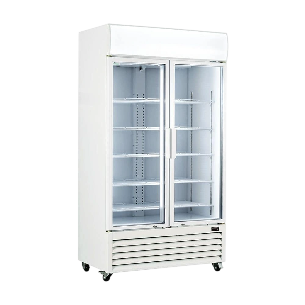 Thermaster LG-1000P Upright Drink Fridge – 1000L, 2 Glass Doors, White commercial kitchen equipment