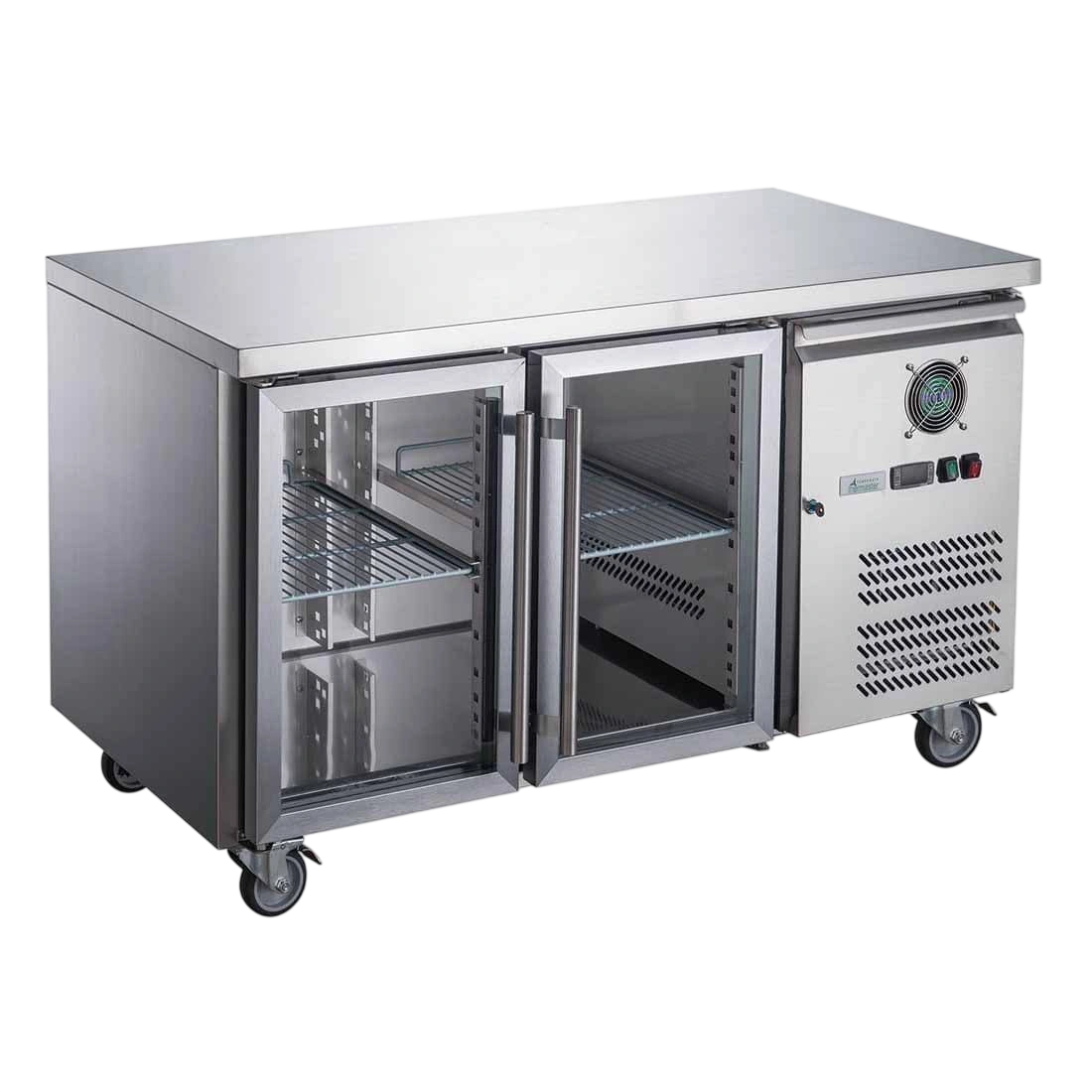FED-X XUB6C13G2V Two Glass Door Bench Fridge – 228L | KW Commercial Kitchen commercial kitchen equipment