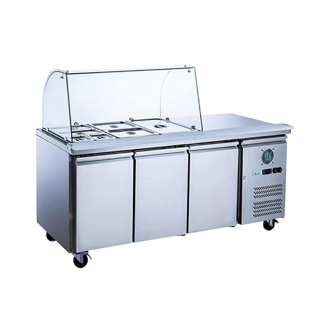 FED-X XTHP3100SALGC Three Door Salad Prep Fridge – 465L Curve Glass commercial kitchen equipment