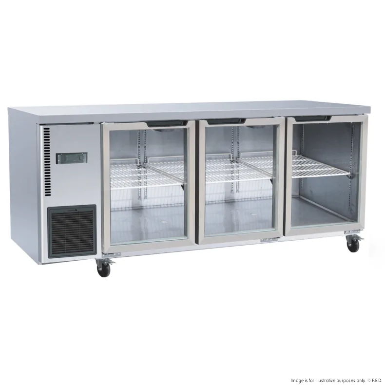 Thermaster TL1800TNG-3D Triple Glass Door Workbench Fridge