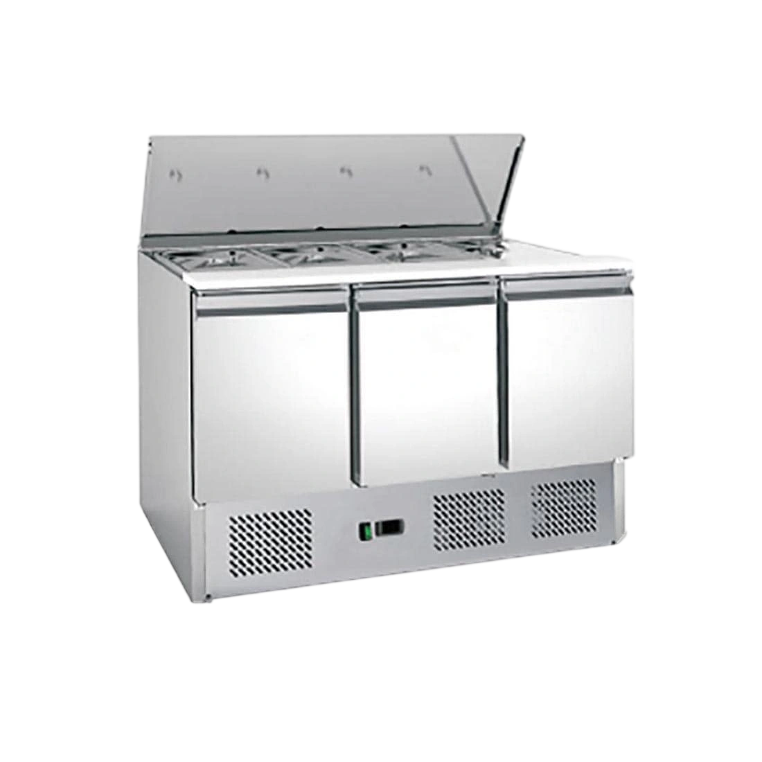 FED-X XGNS1300S Three Door Salad & Pizza Prep Fridge – 368L, R290, Digital Control commercial kitchen equipment