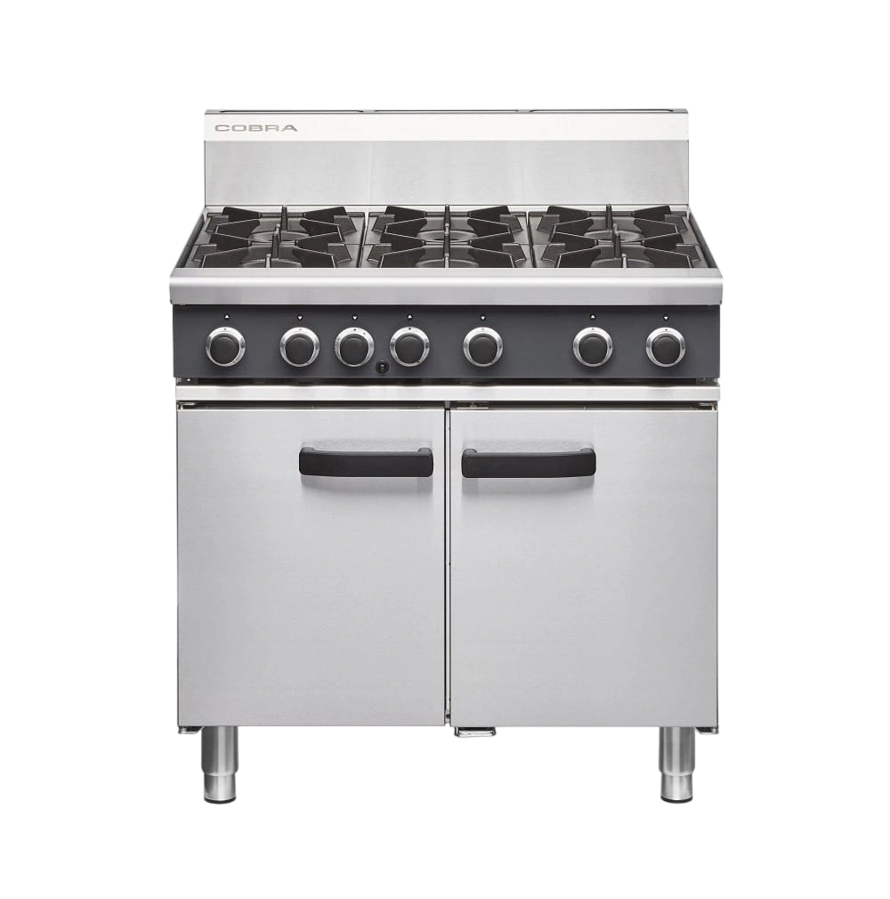Cobra CR9D Gas 6-Burner Cooktop with 2/1 GN Static Oven – 160MJ/h commercial kitchen equipment