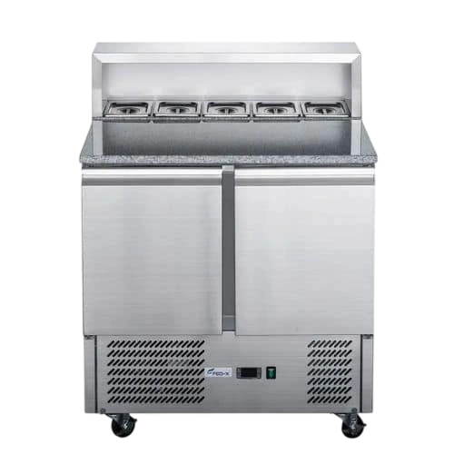 FED-X XGNS900E Two Door Salad Prep Fridge – 240L, Marble Top, R600a commercial kitchen equipment