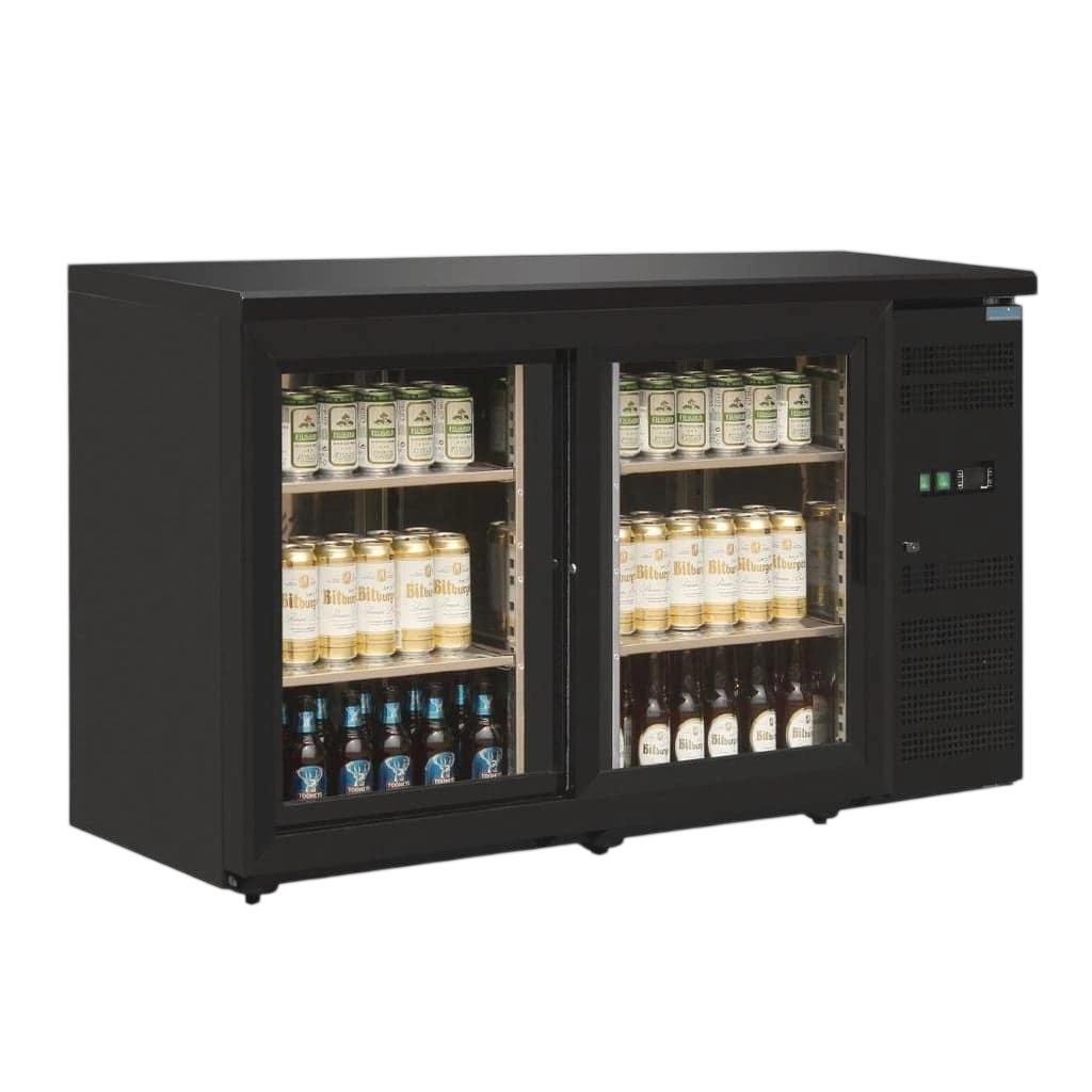 Polar CS102-A s Back Bar Counter Fridge – 2 Sliding Glass Doors, 350L commercial kitchen equipment