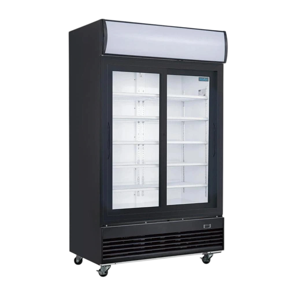 Polar GM814-A G-Series 950L Upright Display Fridge – Double Sliding Doors commercial kitchen equipment