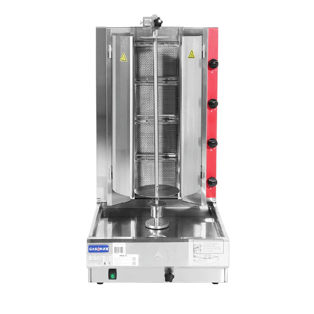 GasMax KB-4LPG Semi-Automatic 4 Burner LPG Kebab Machine, 45kg, Stainless Steel
