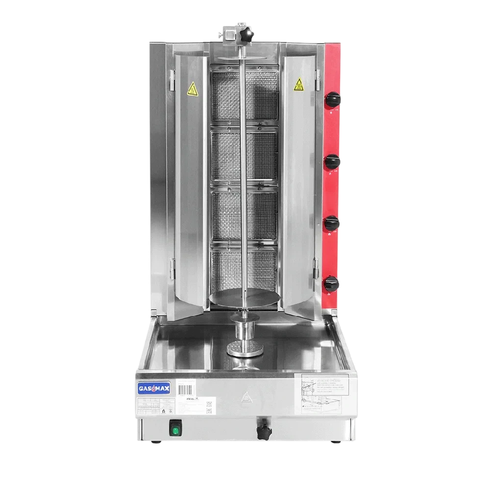 GasMax KB-4LPG Semi-Automatic 4 Burner LPG Kebab Machine, 45kg, Stainless Steel