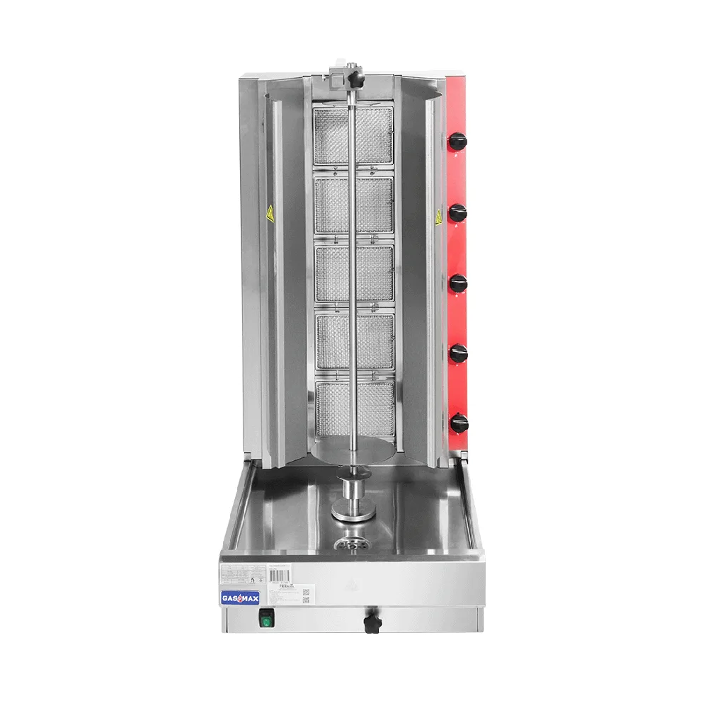GasMax KB-5 Semi-Automatic 5 Burner Kebab Machine – NG, 56kg, Stainless Steel commercial kitchen equipment
