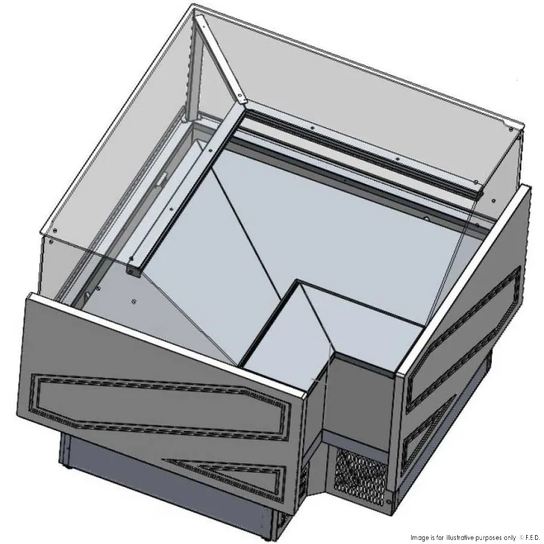 Tecnodom MR Series TDMR-E Corner Deli Display with LED and Storage