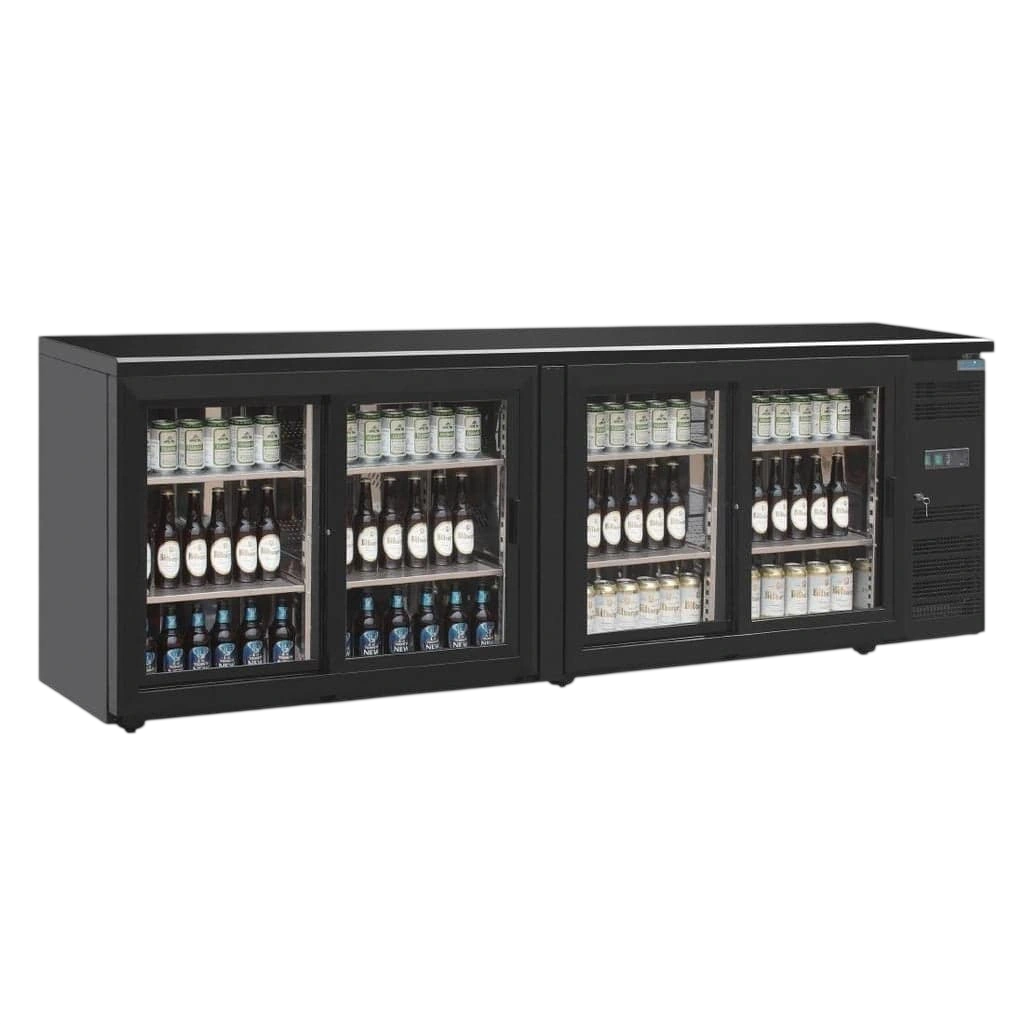 Polar CS103-A U-Series Back Bar Counter Fridge – 4 Sliding Doors, 698L commercial kitchen equipment