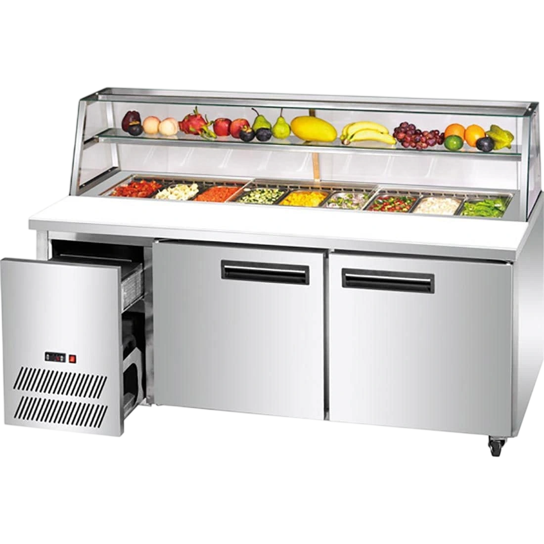 Thermaster SCB/15 2-Door Sandwich Prep Fridge – Stainless Steel commercial kitchen equipment
