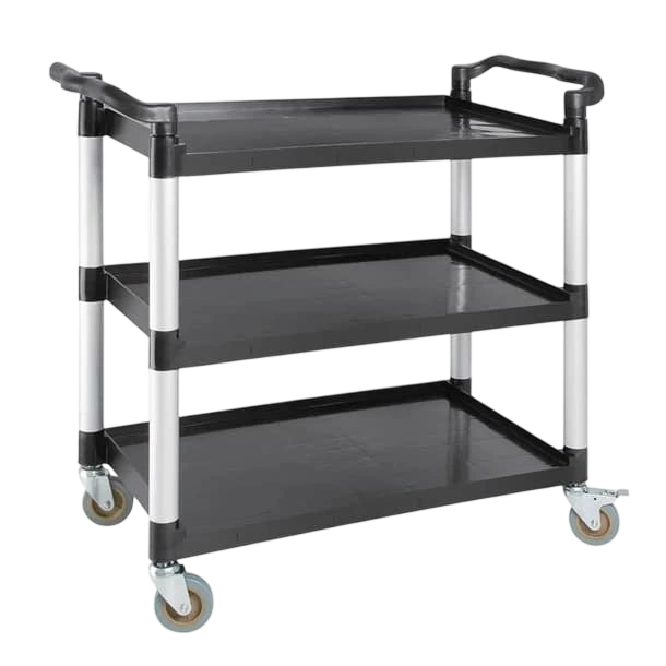 Kitchen Knock 3-Tier Mobile Trolley – Black PP 1000x500x980mm | 200kg Load commercial kitchen equipment