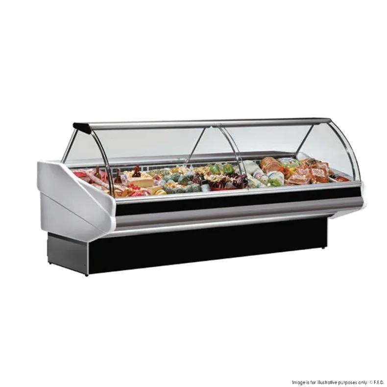 Monumental Tecnodom PAN2000 Curved Front Glass Deli - Curved front glass deli display 2020x1140x1260