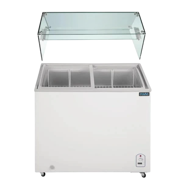 Polar FL991-A G-Series Display Chest Freezer – 200L, Glass Surround commercial kitchen equipment