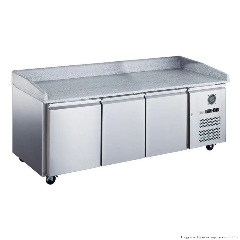 FED-X XPZ3600TN Three Door Saladette Fridge with 580L Capacity and Fan-Forced Cooling